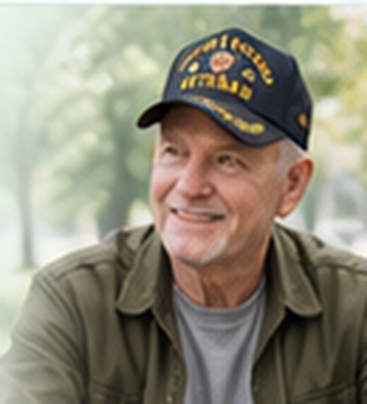 Older Veteran wearing a Veteran cap